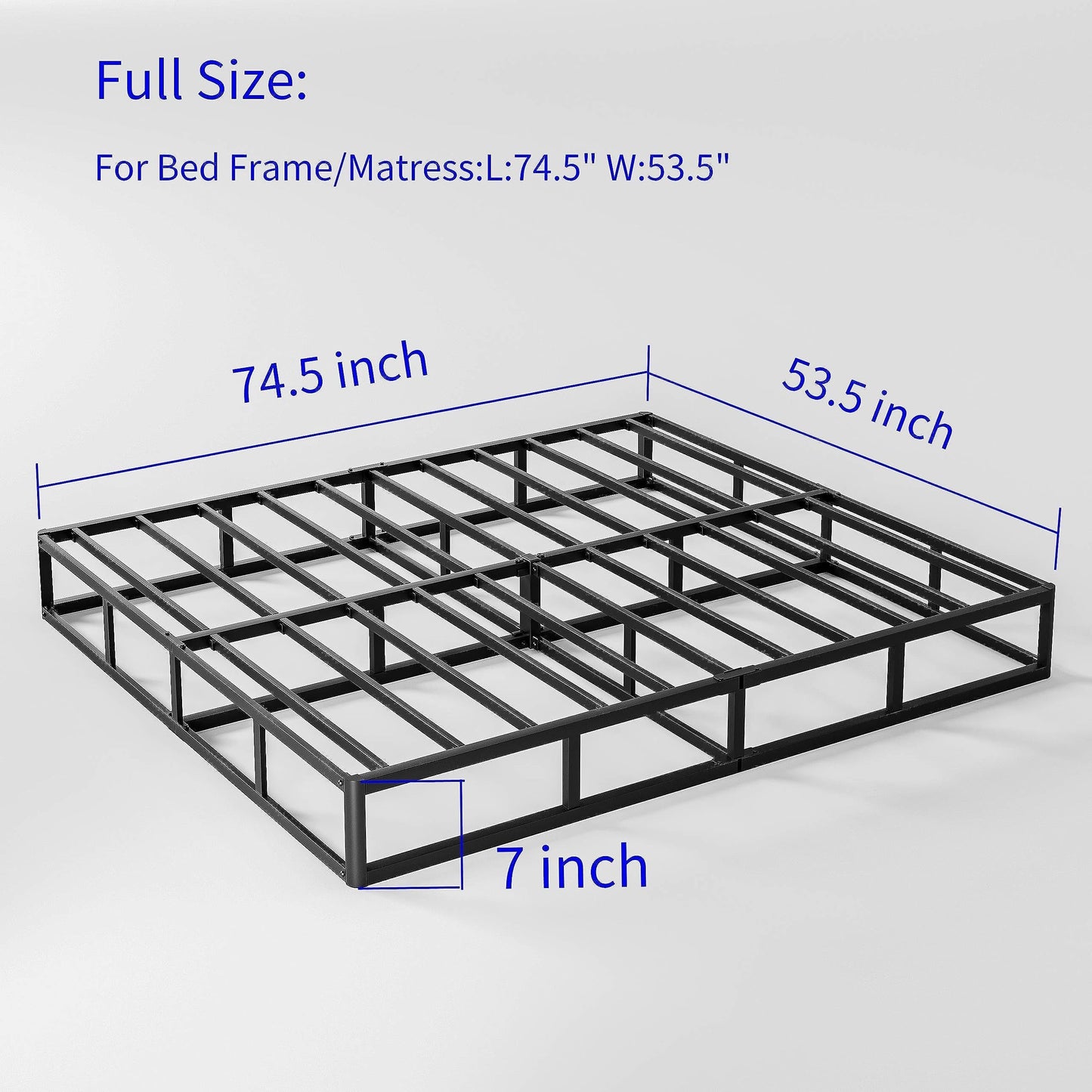 FSCHOS Sommier à ressorts métallique de 7 pouces, base de matelas basique, sans pieds.