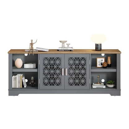 Meuble TV mural décoratif à motif floral rustique de 70 pouces pour téléviseurs jusqu'à 80 pouces