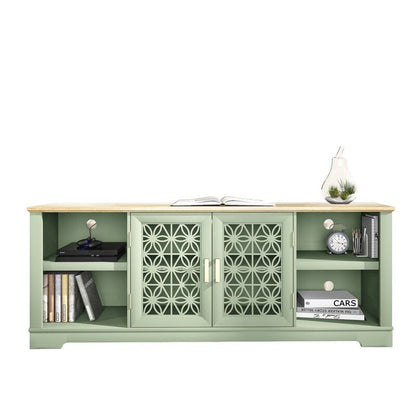 Meuble TV mural décoratif à motif floral rustique de 70 pouces pour téléviseurs jusqu'à 80 pouces