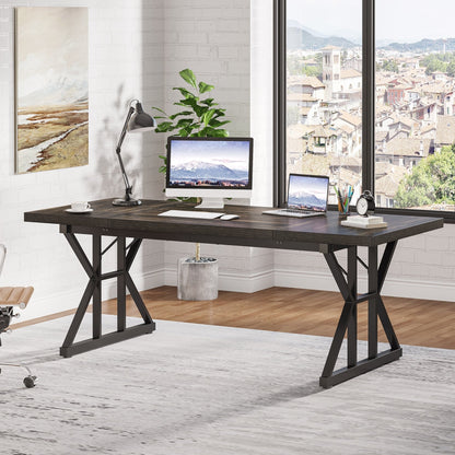 Bureau de direction de 180 cm, grand bureau d'ordinateur, poste de travail.