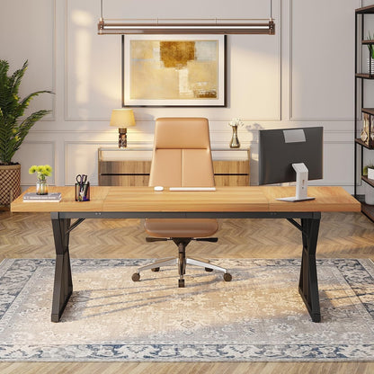 Bureau de direction de 180 cm, grand bureau d'ordinateur, poste de travail.