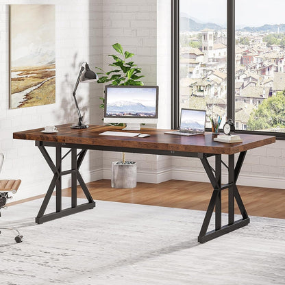 Bureau de direction de 180 cm, grand bureau d'ordinateur, poste de travail.