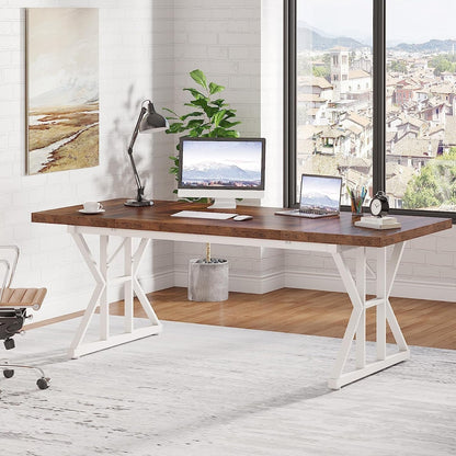 Bureau de direction de 180 cm, grand bureau d'ordinateur, poste de travail.
