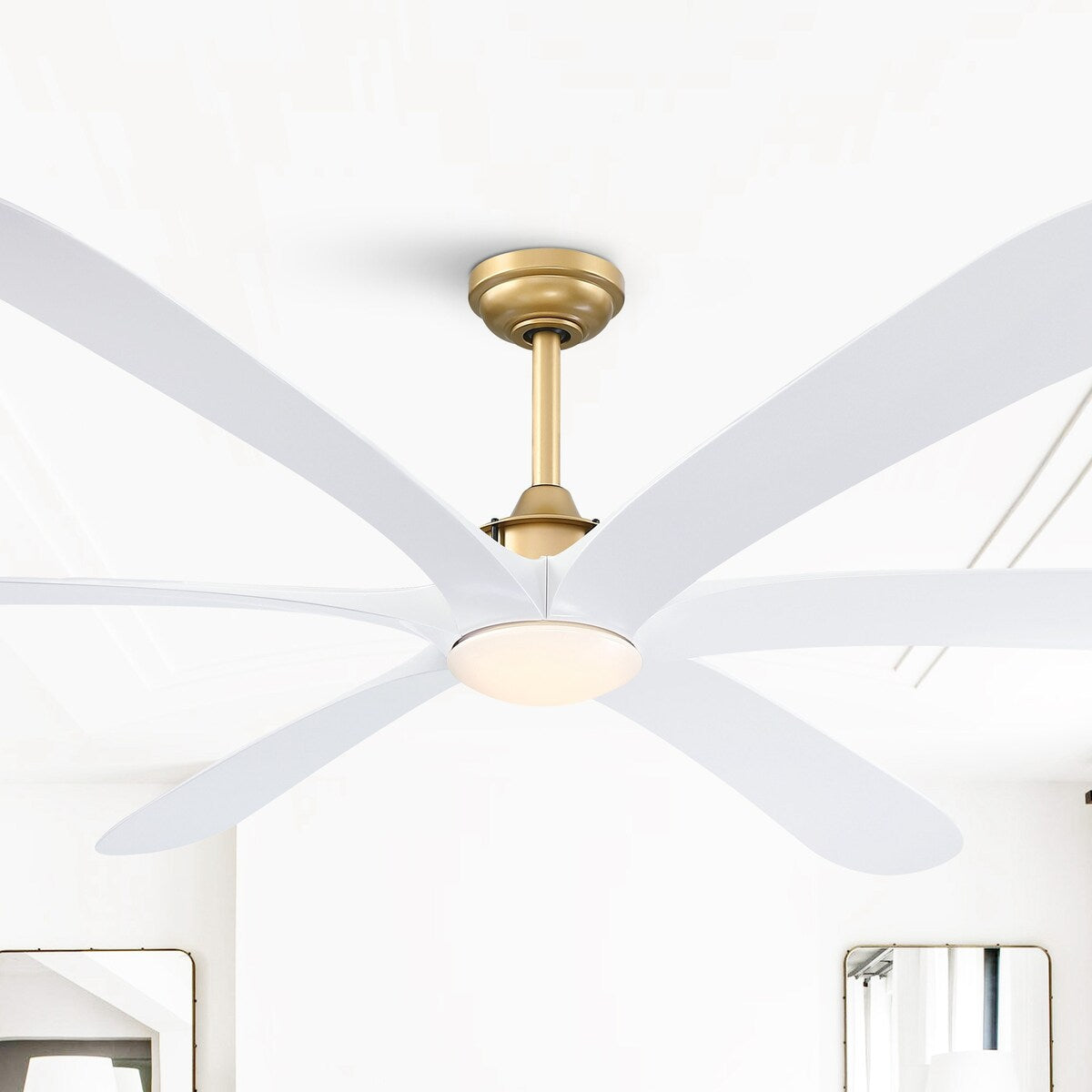 Ventilateur de plafond DC à 6 pales de 183 cm (72 pouces) en bois flotté avec éclairage et télécommande