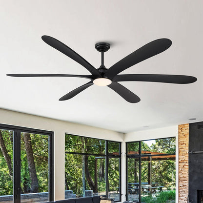 Ventilateur de plafond DC à 6 pales de 183 cm (72 pouces) en bois flotté avec éclairage et télécommande