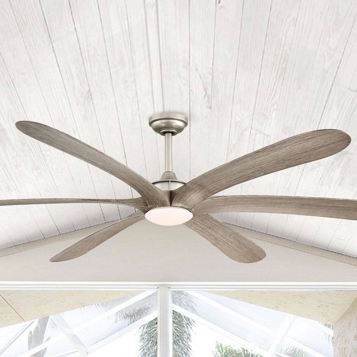 Ventilateur de plafond DC à 6 pales de 183 cm (72 pouces) en bois flotté avec éclairage et télécommande