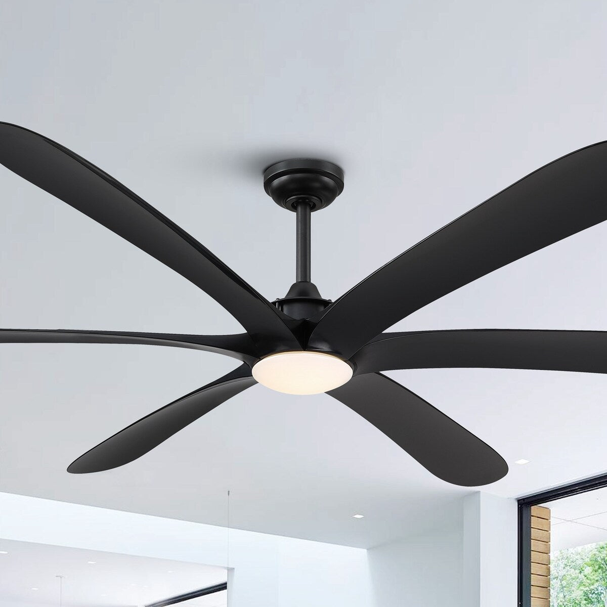Ventilateur de plafond DC à 6 pales de 183 cm (72 pouces) en bois flotté avec éclairage et télécommande