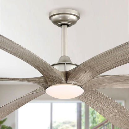 Ventilateur de plafond DC à 6 pales de 183 cm (72 pouces) en bois flotté avec éclairage et télécommande