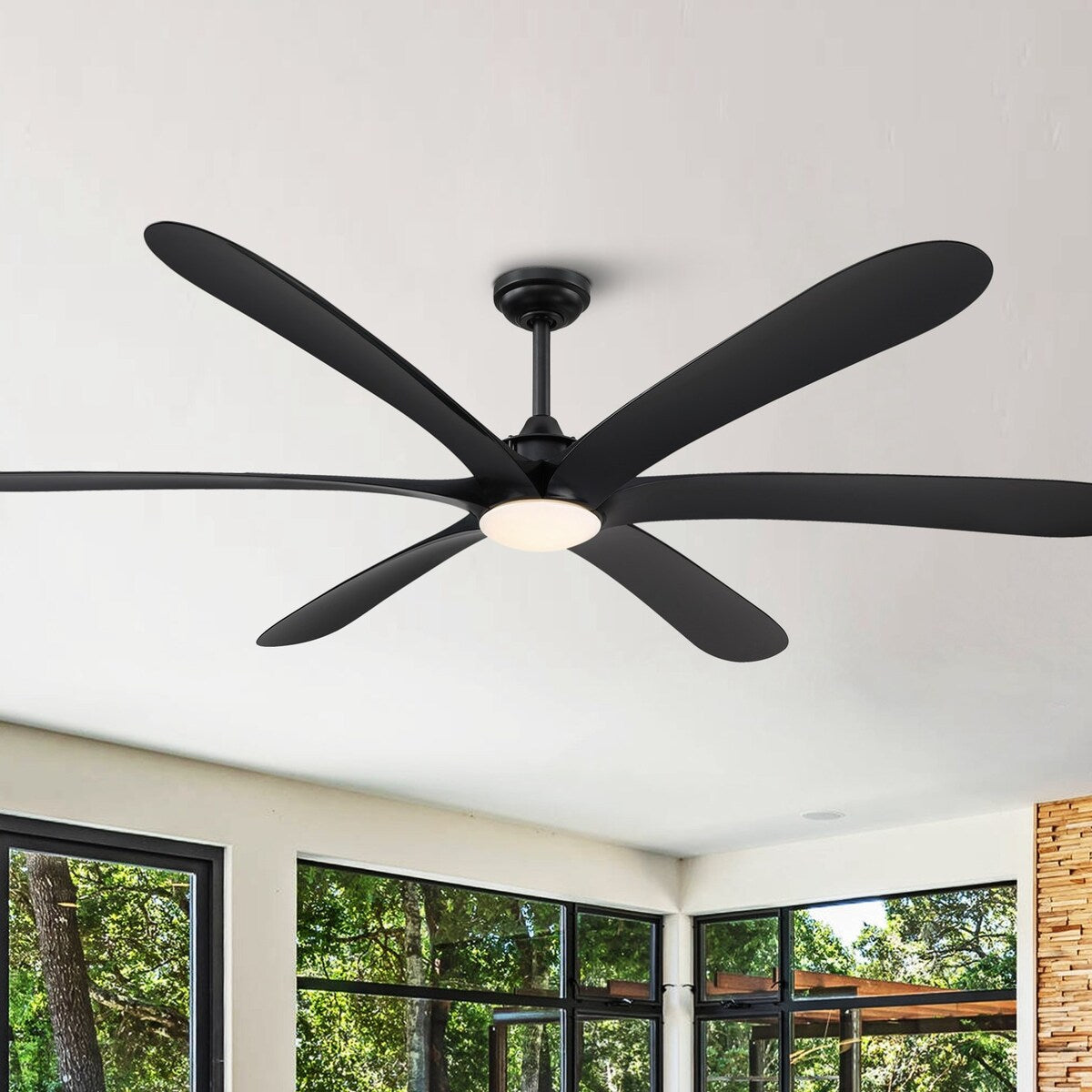Ventilateur de plafond DC à 6 pales de 183 cm (72 pouces) en bois flotté avec éclairage et télécommande