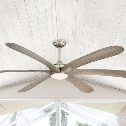 Ventilateur de plafond DC à 6 pales de 183 cm (72 pouces) en bois flotté avec éclairage et télécommande