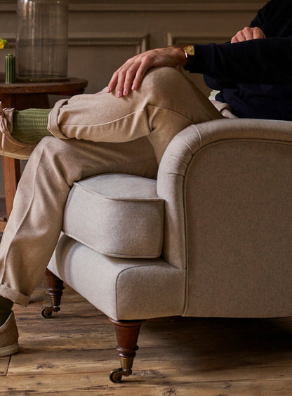 Fauteuil Abington, laine grise (pieds noirs)