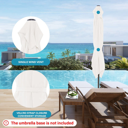 8*10ft Rectangular Patio Market Umbrella with Crank & Tilt，UV-Resistant