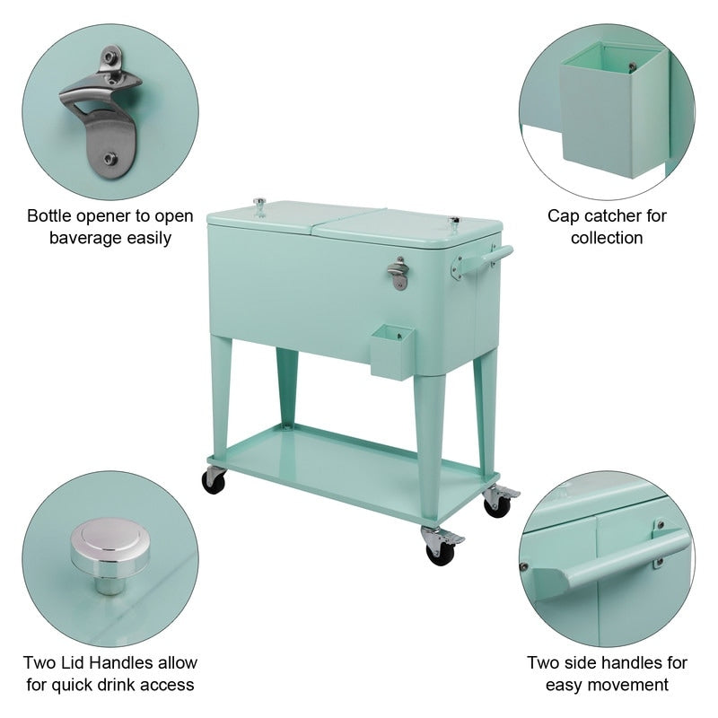 Réfrigérateur à spray en fonte de 80QT avec étagère