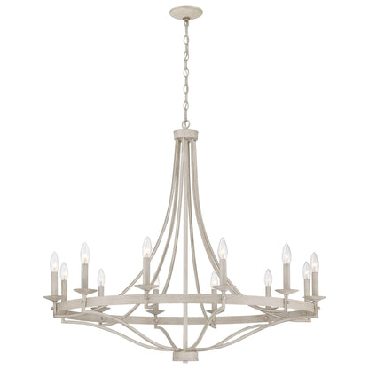Luminaire à 12 lumières Fidenza, style ferme moderne, en forme de roue de chariot d'empire, avec certification UL - Diamètre 40'' * Hauteur 135''