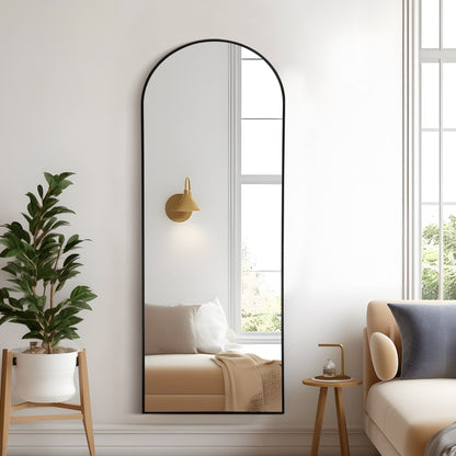 Dovelina Miroir mural à poser, miroir de sol à arche, miroir grand format