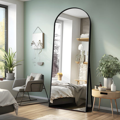 Dovelina Miroir mural à poser, miroir de sol à arche, miroir grand format