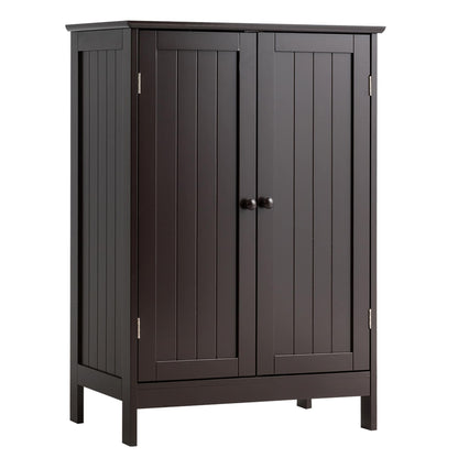 Bathroom Storage Cabinet with Double Doors Wooden Floor Shoe Cabinet