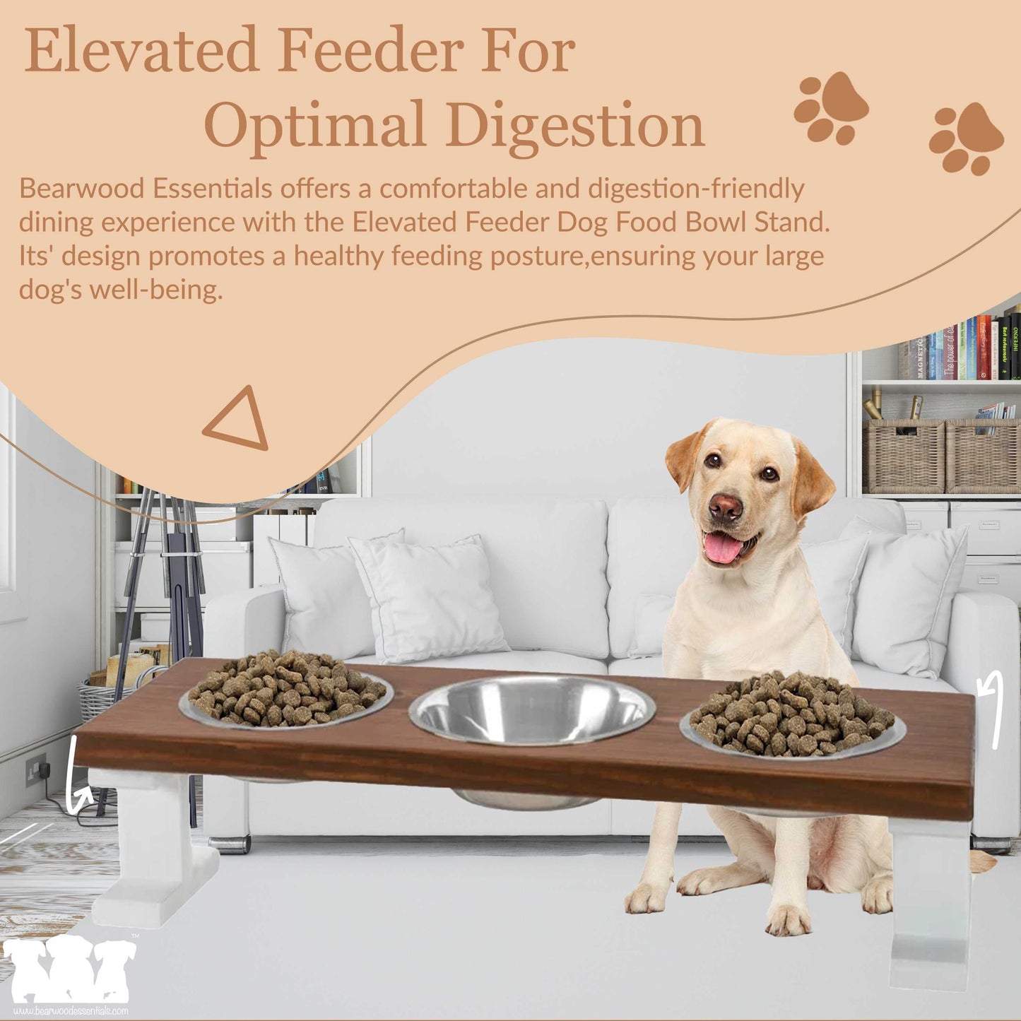 Farmhouse 3 Bowl Elevated Regular Feeder