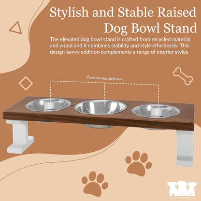 Farmhouse 3 Bowl Elevated Regular Feeder