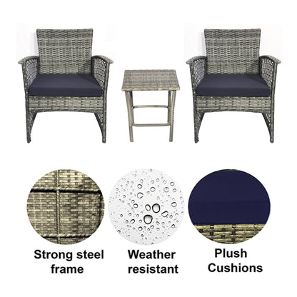Ensemble de bistro pour terrasse en osier Heritage Outdoor, 3 pièces
