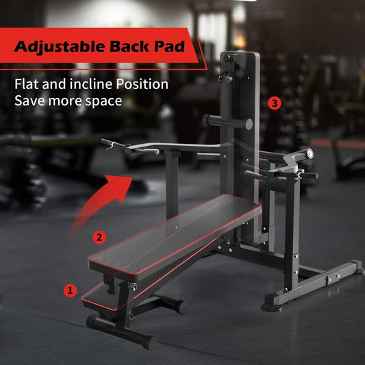 Ensemble de banc de musculation et de presse pectorale Zenova avec bras indépendants convergents et support pour haltères