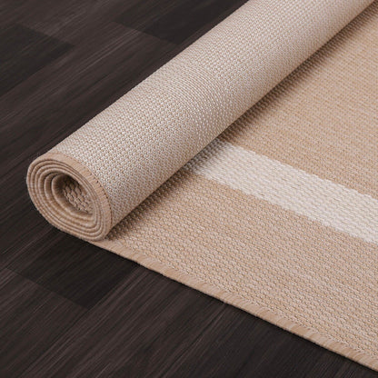 Beverly Rug Modern Bordered Indoor Outdoor Rug, Outside Carpet for Patio, Deck, Porch