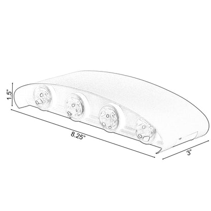 Black Contemporary Decorative Waterproof Aluminum Wall Lamp for Indoors and Outdoors, 8 Watt Cool White 4000K