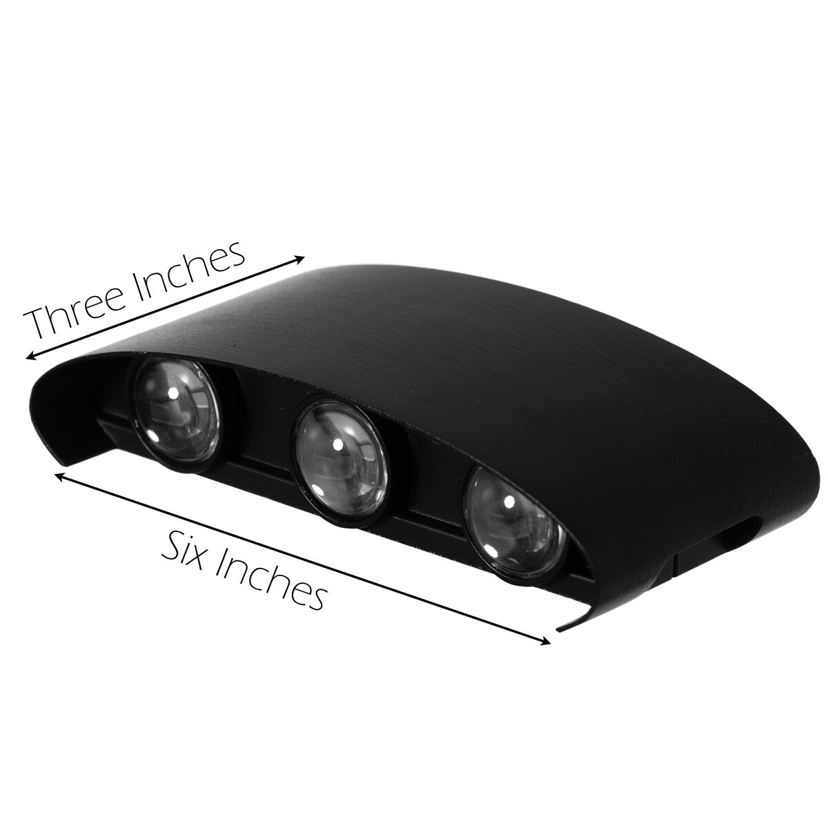 Black Contemporary Decorative Waterproof Aluminum Wall Lamp for Indoors and Outdoors, 8 Watt Cool White 4000K