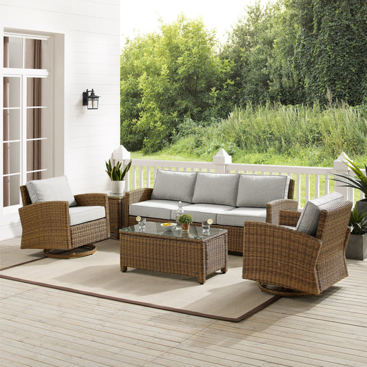 Ensemble canapé et fauteuil basculant pivotant Crosley Bradenton 5 pièces