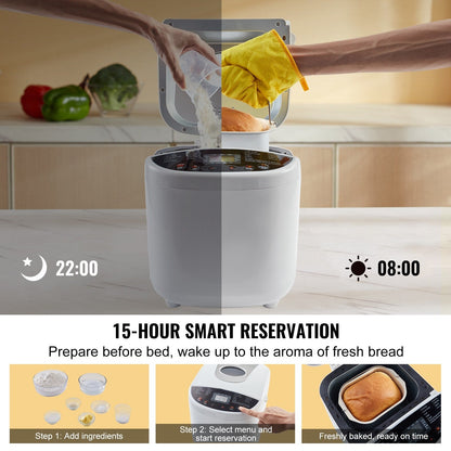 Bread Maker with Gluten Free Setting, Whole Wheat Bread Making, Digital, Programmable