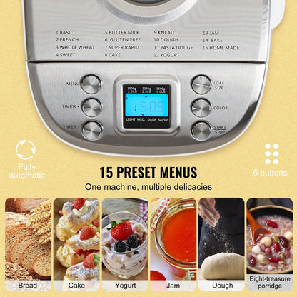 Bread Maker with Gluten Free Setting, Whole Wheat Bread Making, Digital, Programmable