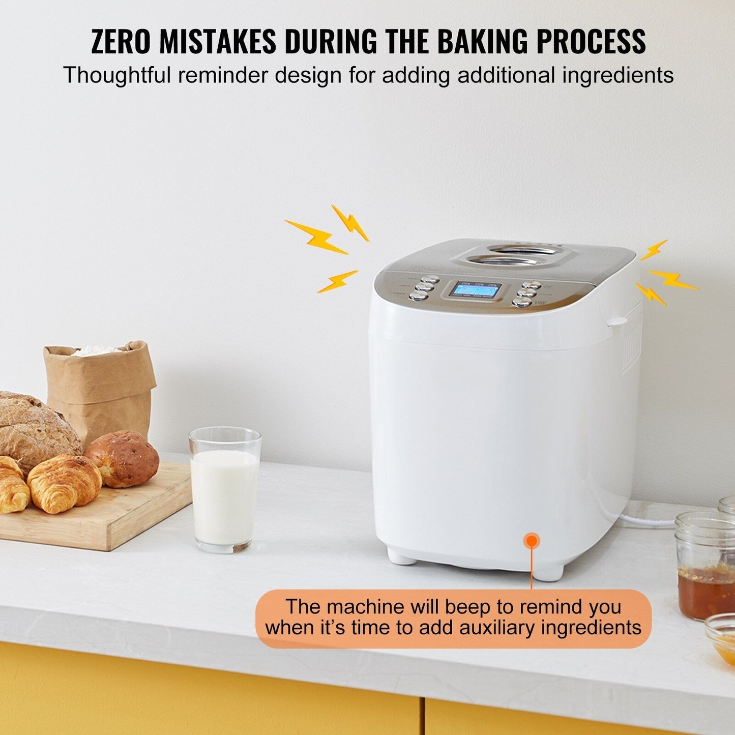 Bread Maker with Gluten Free Setting, Whole Wheat Bread Making, Digital, Programmable