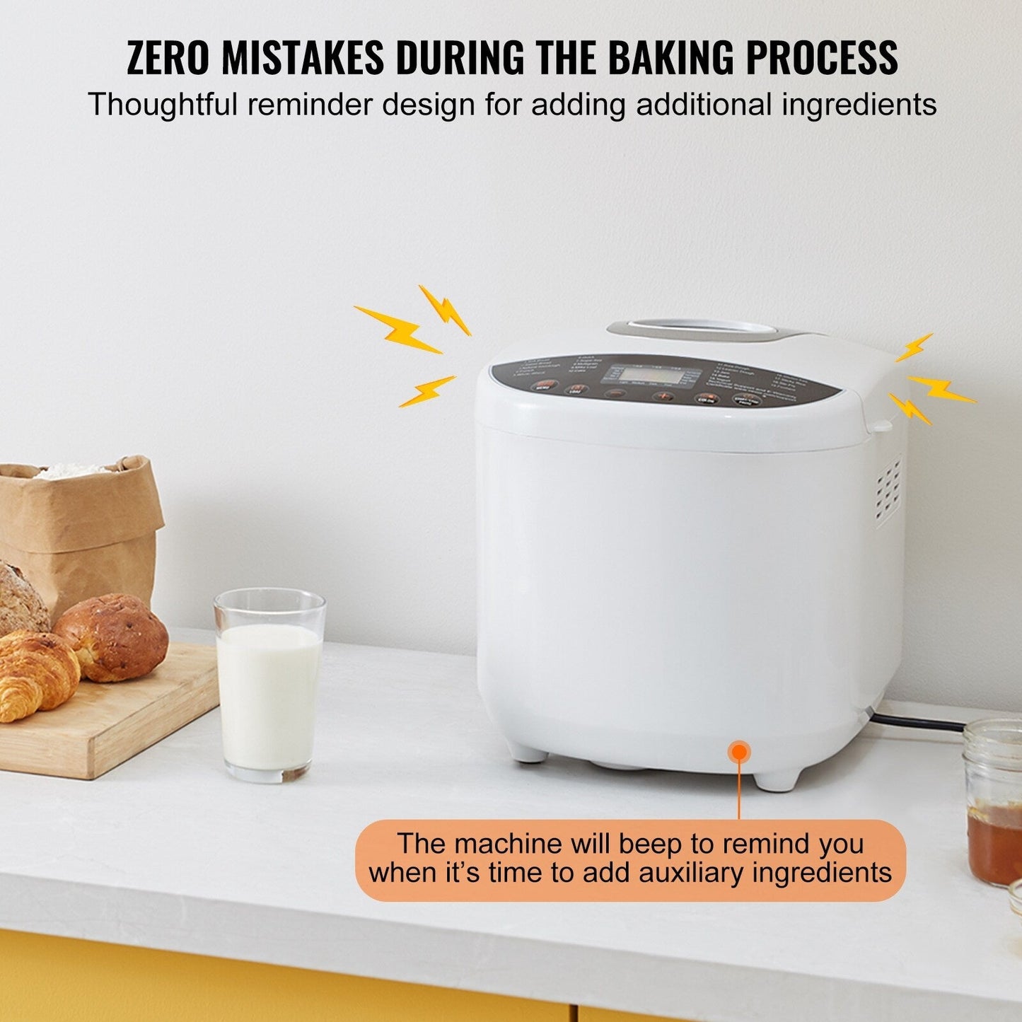 Bread Maker with Gluten Free Setting, Whole Wheat Bread Making, Digital, Programmable