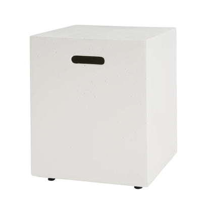 Christopher Knight Home - Table d'appoint de jardin en béton léger, modèle Aidan, avec porte-bouteille