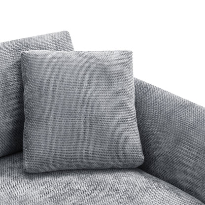 Canapé d'angle Cloud, ensemble de canapé de luxe en forme de L avec 2 coussins gratuits, meuble d'intérieur en chenille 4 places avec chaise longue surdimensionnée