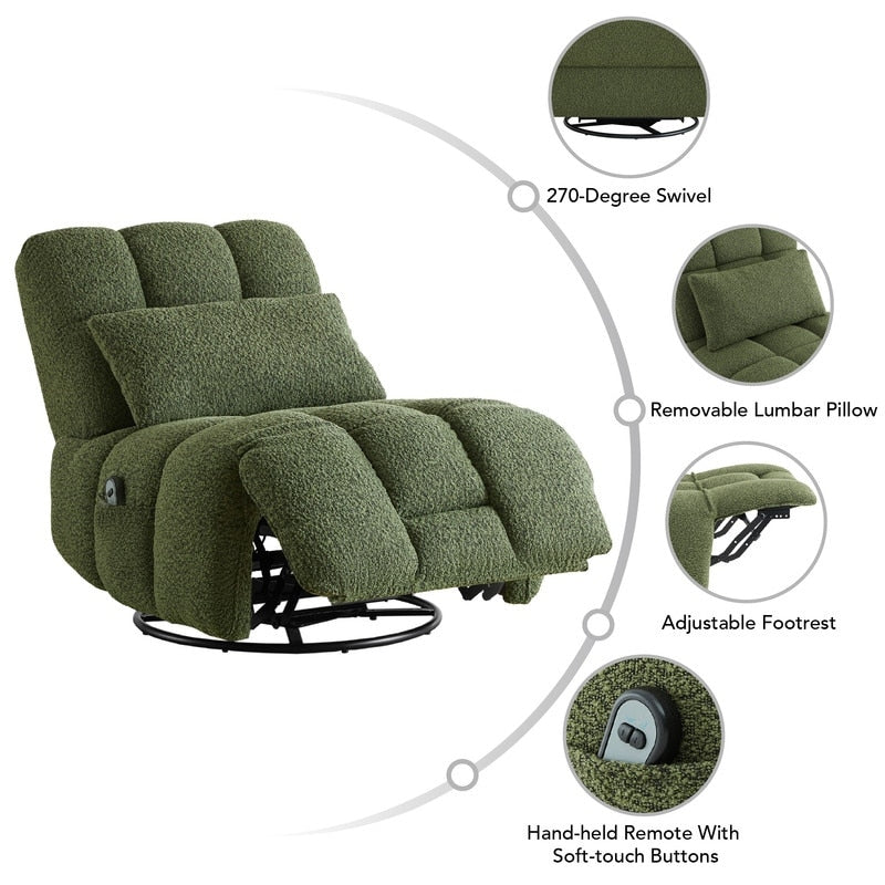 Fauteuil inclinable pivotant et oscillant Cole Power avec support lombaire