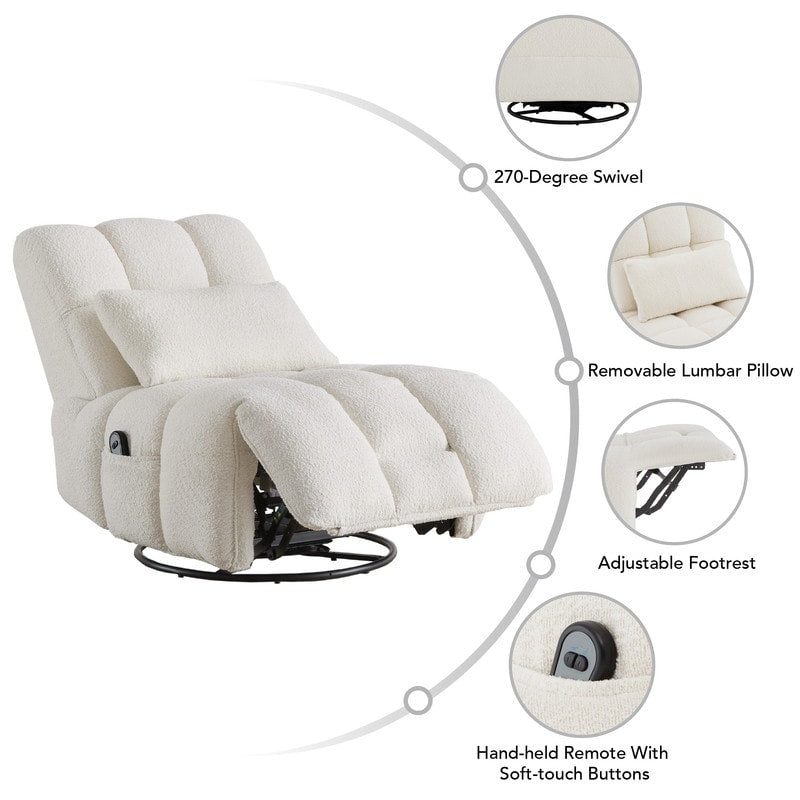 Fauteuil inclinable pivotant et oscillant Cole Power avec support lombaire