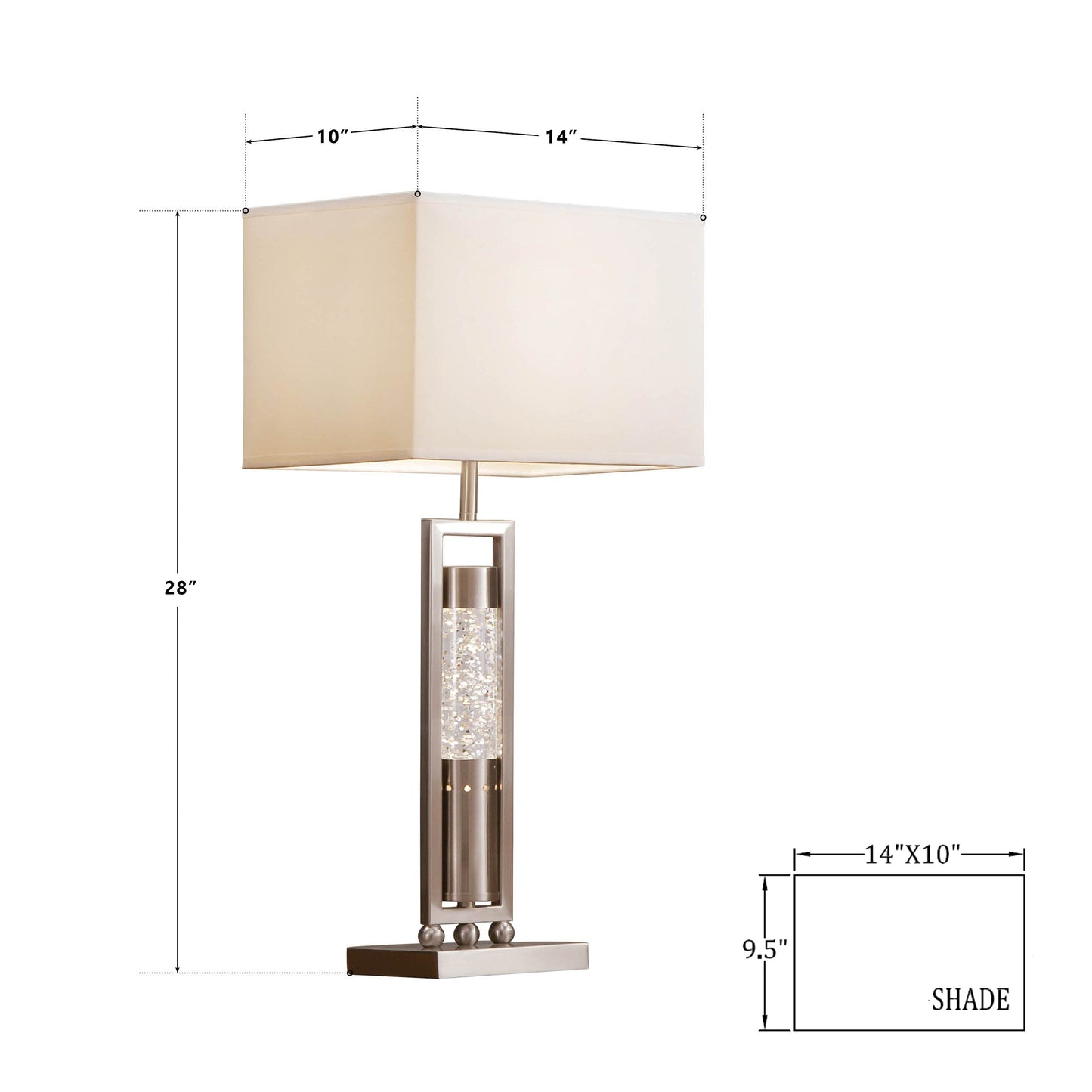 Lampe de table rectangulaire avec abat-jour, modèle Conover