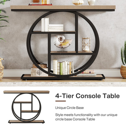 Table de console pour entrée, table d'appoint industrielle à 4 niveaux pour derrière le canapé