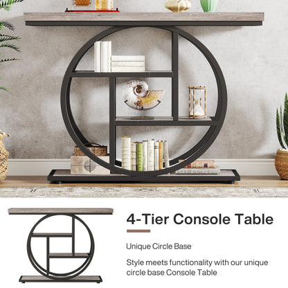 Table de console pour entrée, table d'appoint industrielle à 4 niveaux pour derrière le canapé