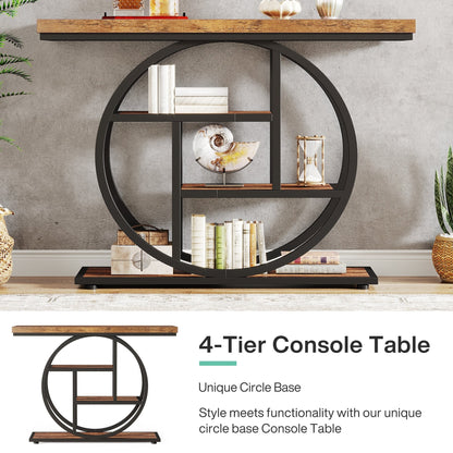 Table de console pour entrée, table d'appoint industrielle à 4 niveaux pour derrière le canapé