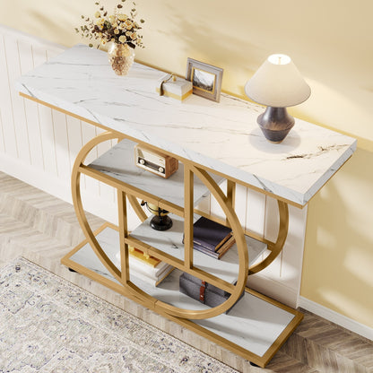 Table de console pour entrée, table d'appoint industrielle à 4 niveaux pour derrière le canapé