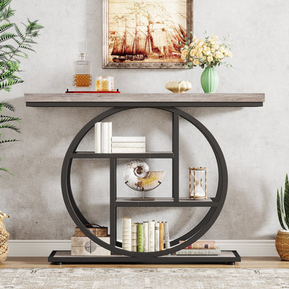 Table de console pour entrée, table d'appoint industrielle à 4 niveaux pour derrière le canapé