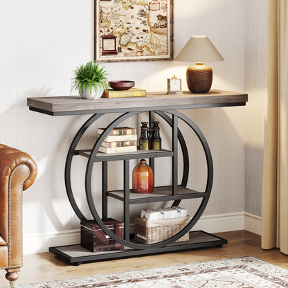 Table de console pour entrée, table d'appoint industrielle à 4 niveaux pour derrière le canapé