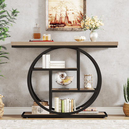 Table de console pour entrée, table d'appoint industrielle à 4 niveaux pour derrière le canapé