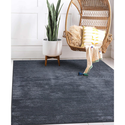 Contemporary Distressed Stripe Machine Washable Area Rug