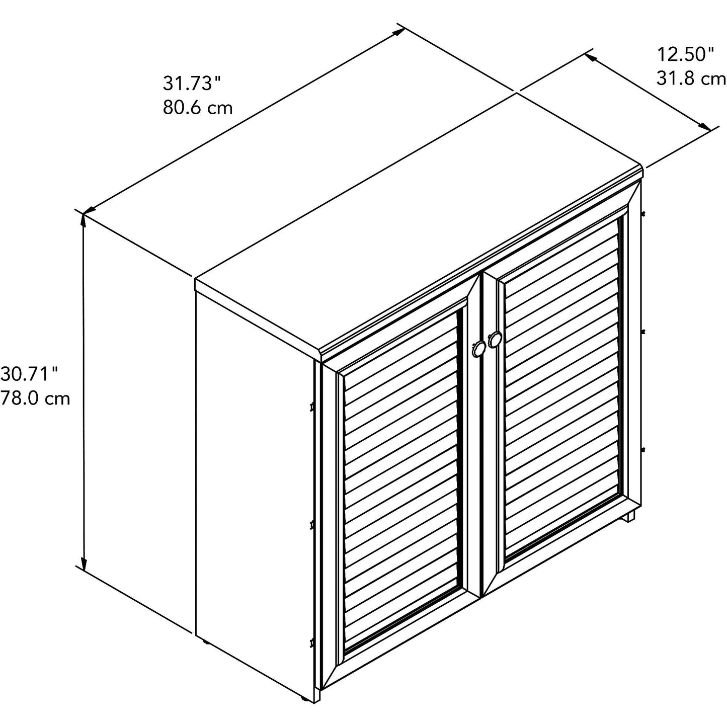 Armoire de rangement Fairview avec portes et étagères de Bush Furniture - 80,6 cm L x 32,4 cm l x 78,1 cm H