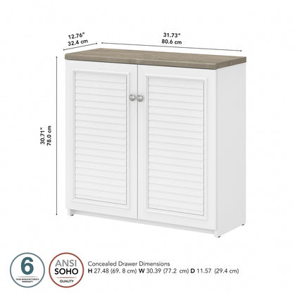 Armoire de rangement Fairview avec portes et étagères de Bush Furniture - 80,6 cm L x 32,4 cm l x 78,1 cm H