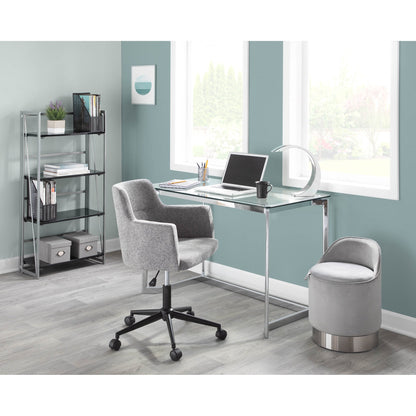 Tabouret de coiffeuse pivotant en velours Corday de Silver Orchid