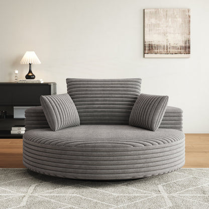 Fauteuil pivotant à une place en mousse et chenille cordouroy